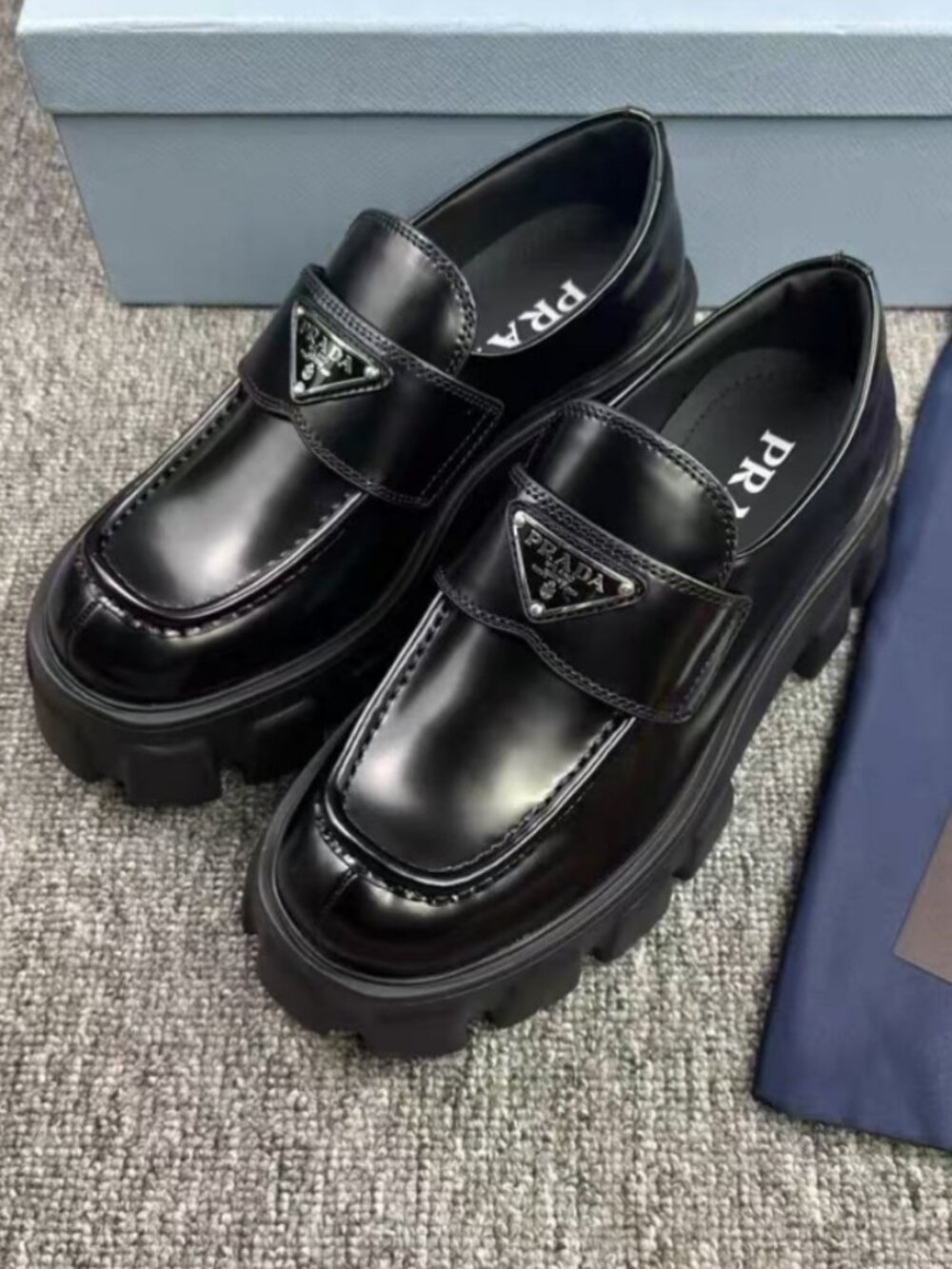 Prada Women’s Black Platform Loafers
